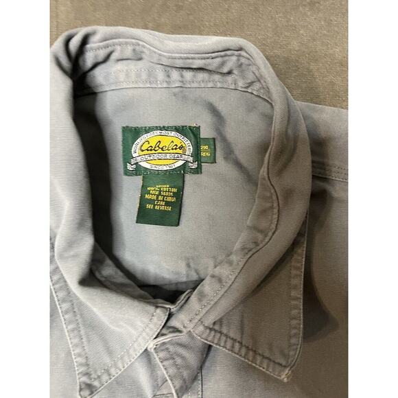 Cabela Outfitter Series Mens Button Down Short Sleeve Short 2xL Blue - Picture 2 of 5